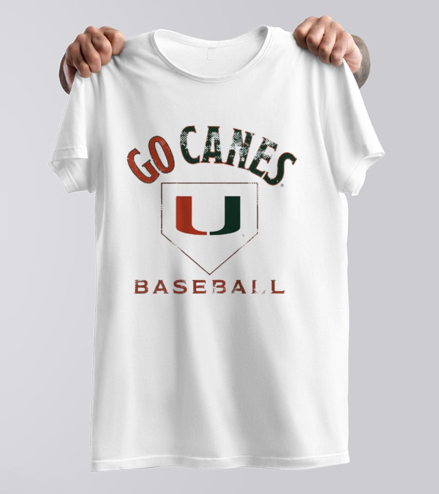 Miami Hurricanes Go Canes Baseball U T-Shirt