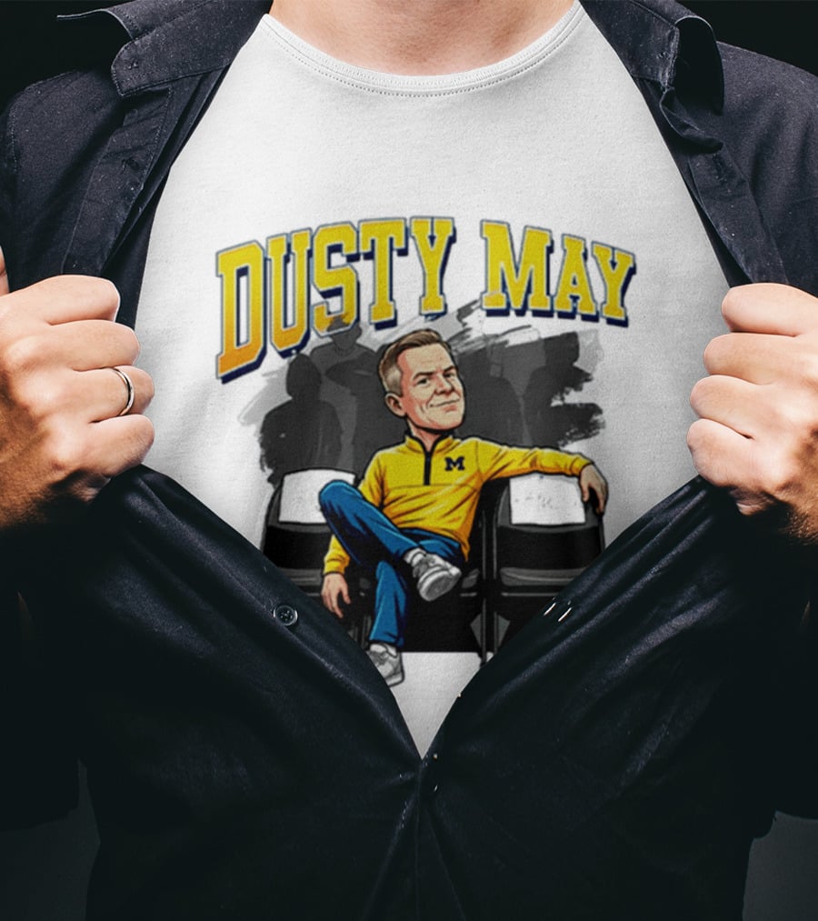 Dusty May Michigan Basketball Caricature T-Shirt