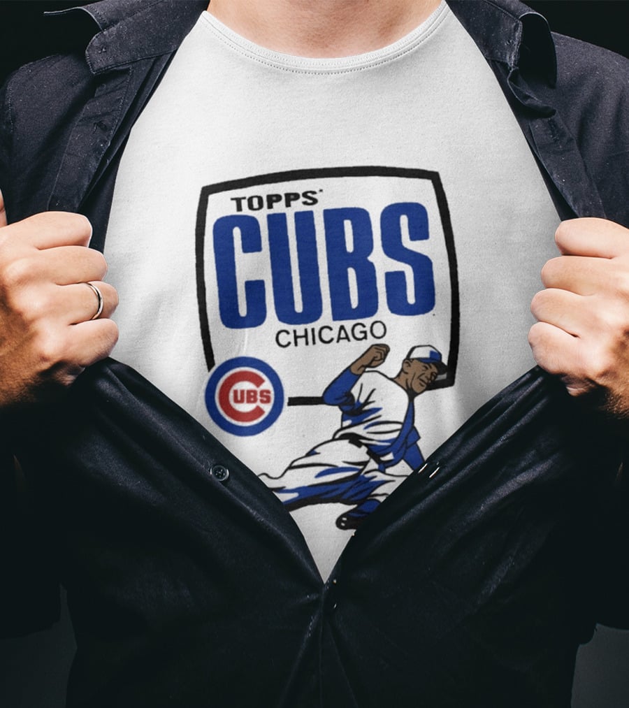Topps CUBS Chicago Vintage Baseball Player MLB Collab T-Shirt