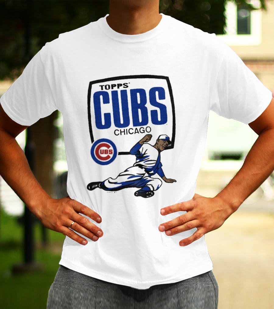 Topps CUBS Chicago Vintage Baseball Player MLB Collab T-Shirt