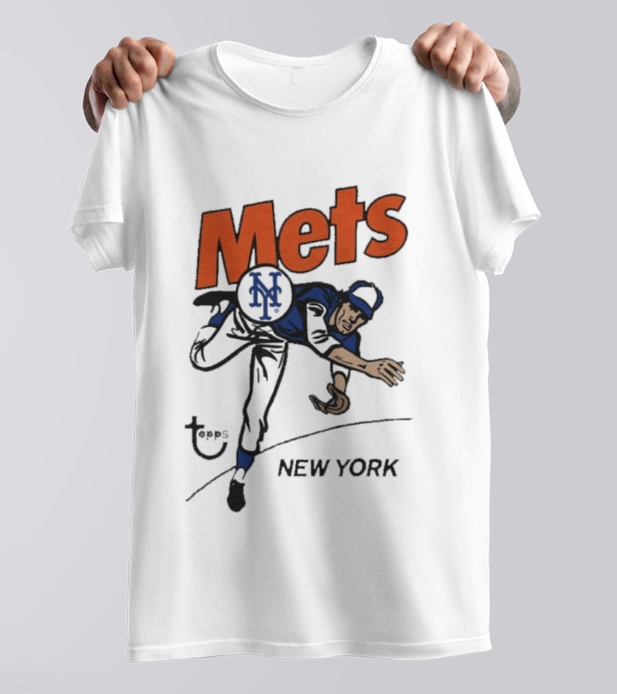 MLB Topps New York Mets Cartoon Raglan T-Shirt