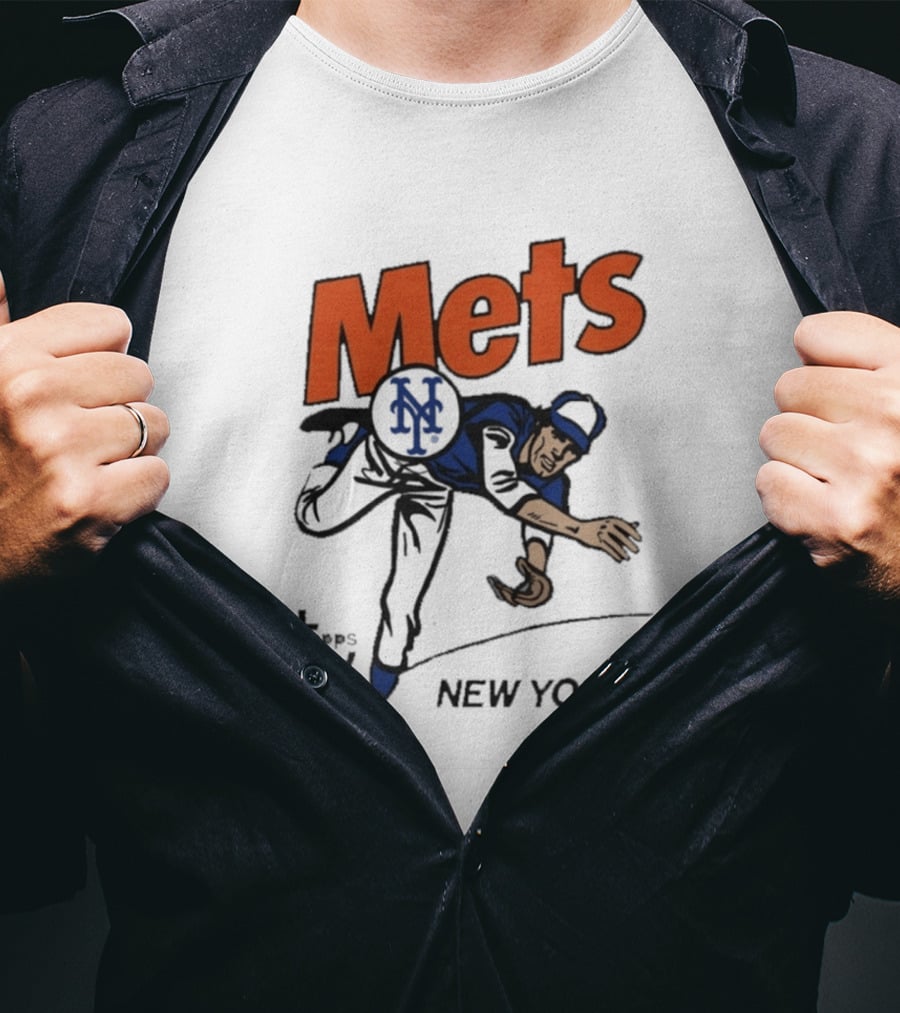 MLB Topps New York Mets Cartoon Raglan T-Shirt