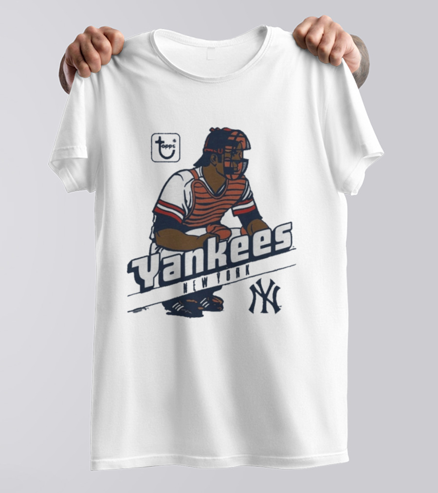 MLB Topps New York Yankees Catcher Cartoon Yankees NY T-Shirt