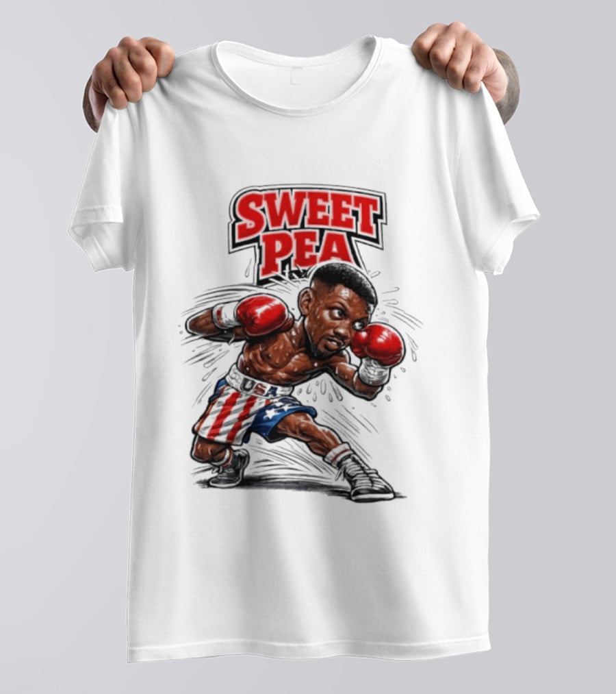 Sweet Pea Pernell Whitaker Boxing Caricature USA Flag Shorts T-Shirt