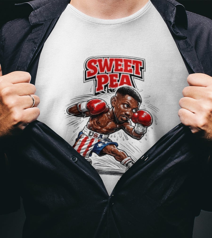 Sweet Pea Pernell Whitaker Boxing Caricature USA Flag Shorts T-Shirt