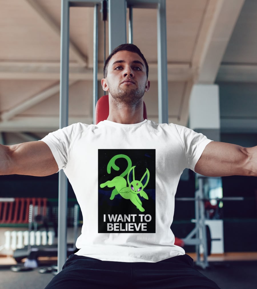 Shiny Espeon I Want To Believe Paranormal T-Shirt