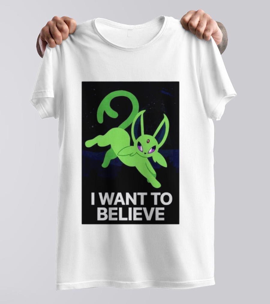 Shiny Espeon I Want To Believe Paranormal T-Shirt