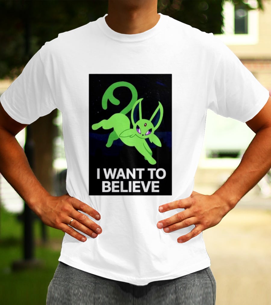 Shiny Espeon I Want To Believe Paranormal T-Shirt