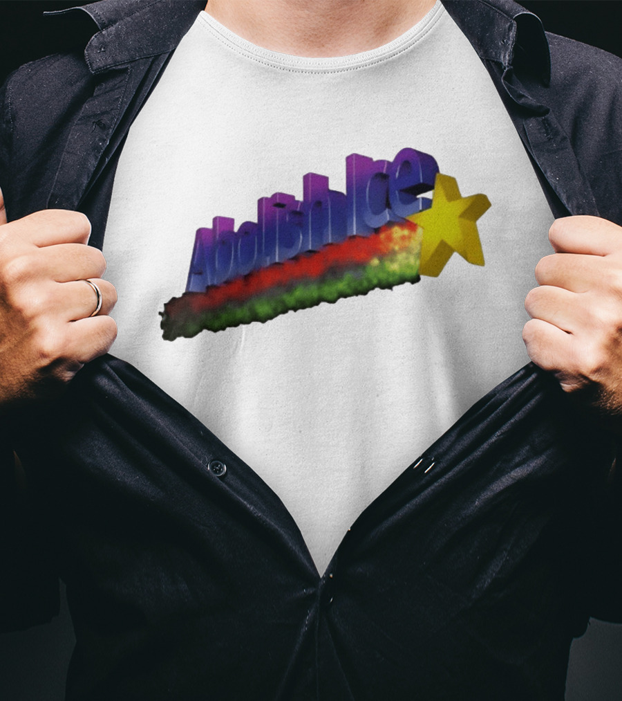 Abolish ICE Star Bold Text With Colorful Gradient And 3D Effect T-Shirt