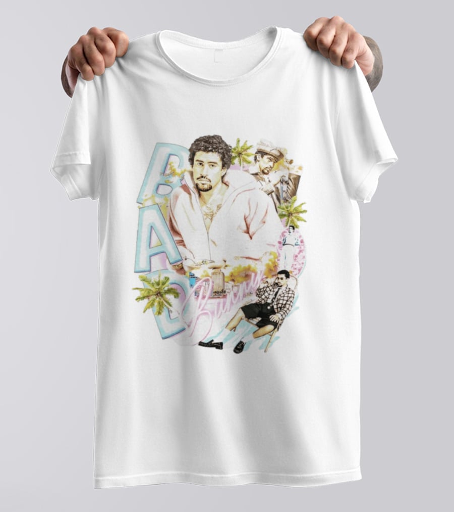Bad Bunny Vintage Style Urban Vibes 2026 Palm Trees Retro Look T-Shirt
