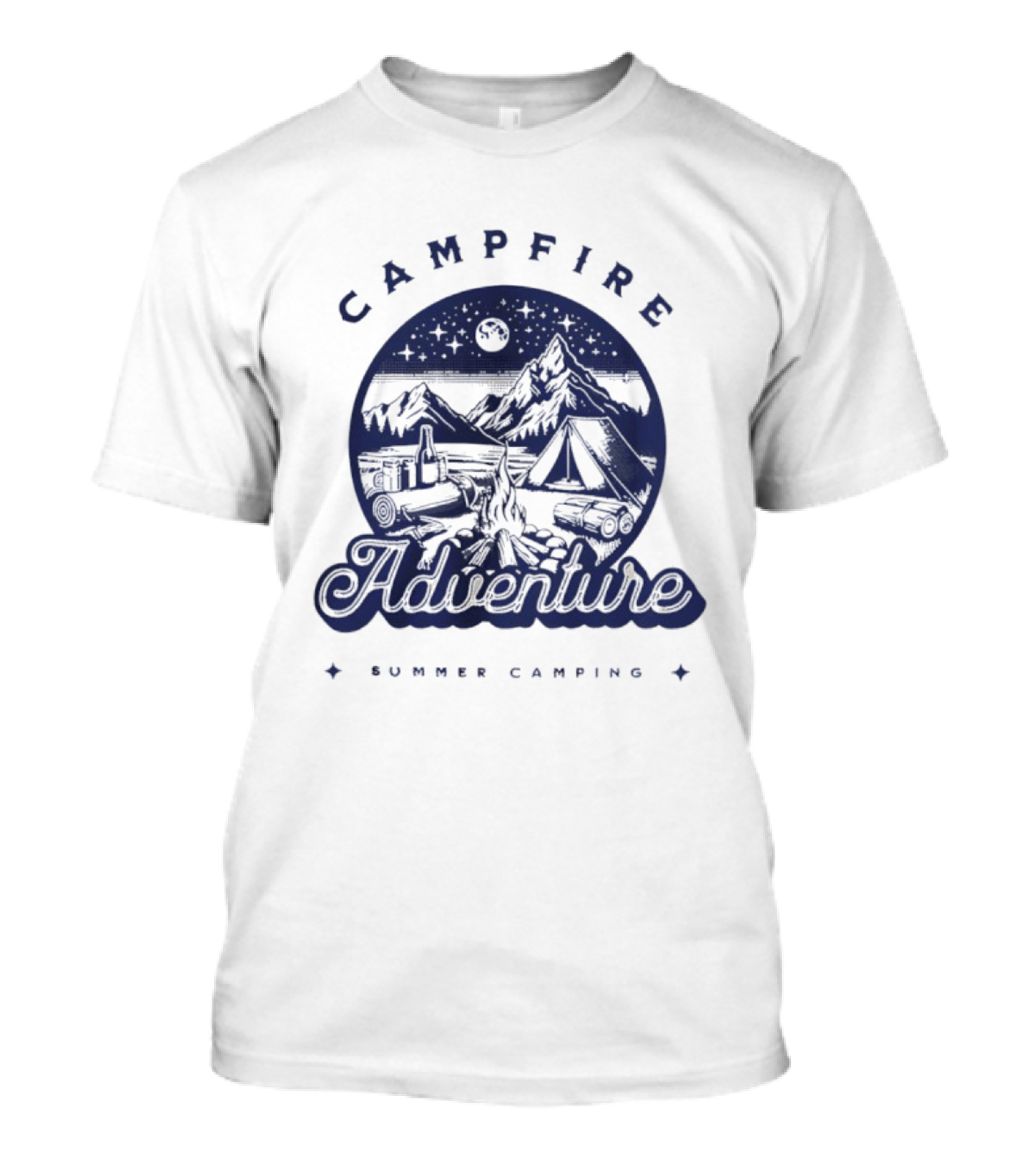 Campfire Adventure Mountains Summer Camping Experience T-Shirt