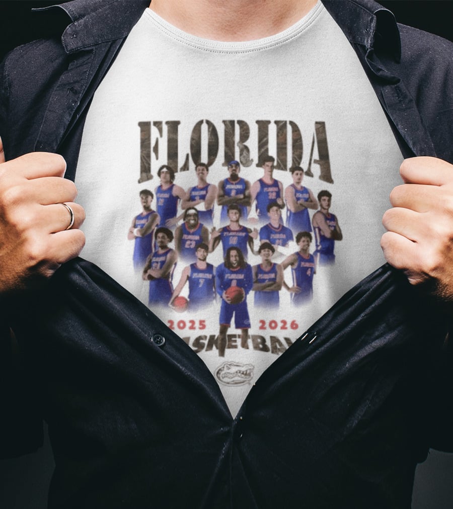 Florida Gators Basketball 2025 2026 Players Team Roster T-Shirt
