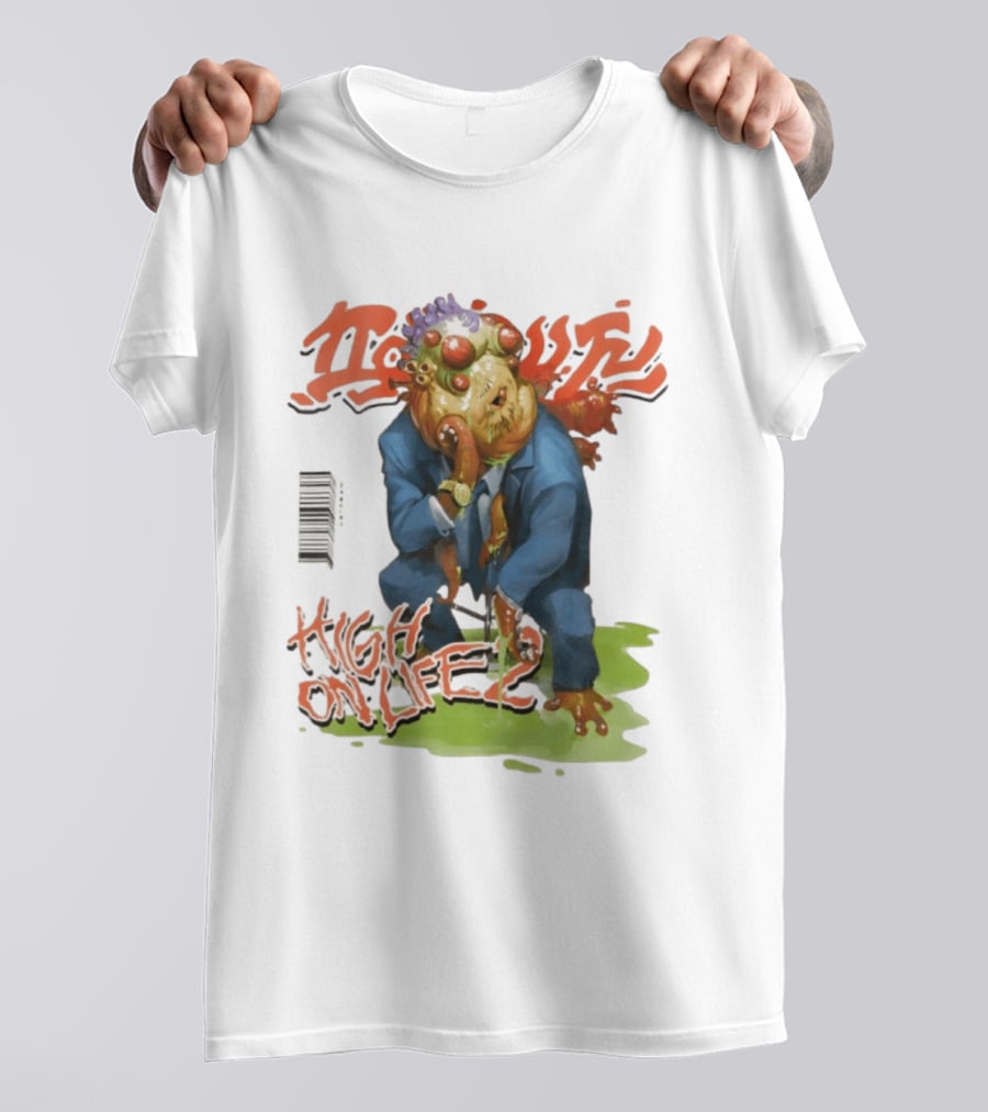 High On Life 2 Magazine Cover Alien Character In Suit Energetic T-Shirt