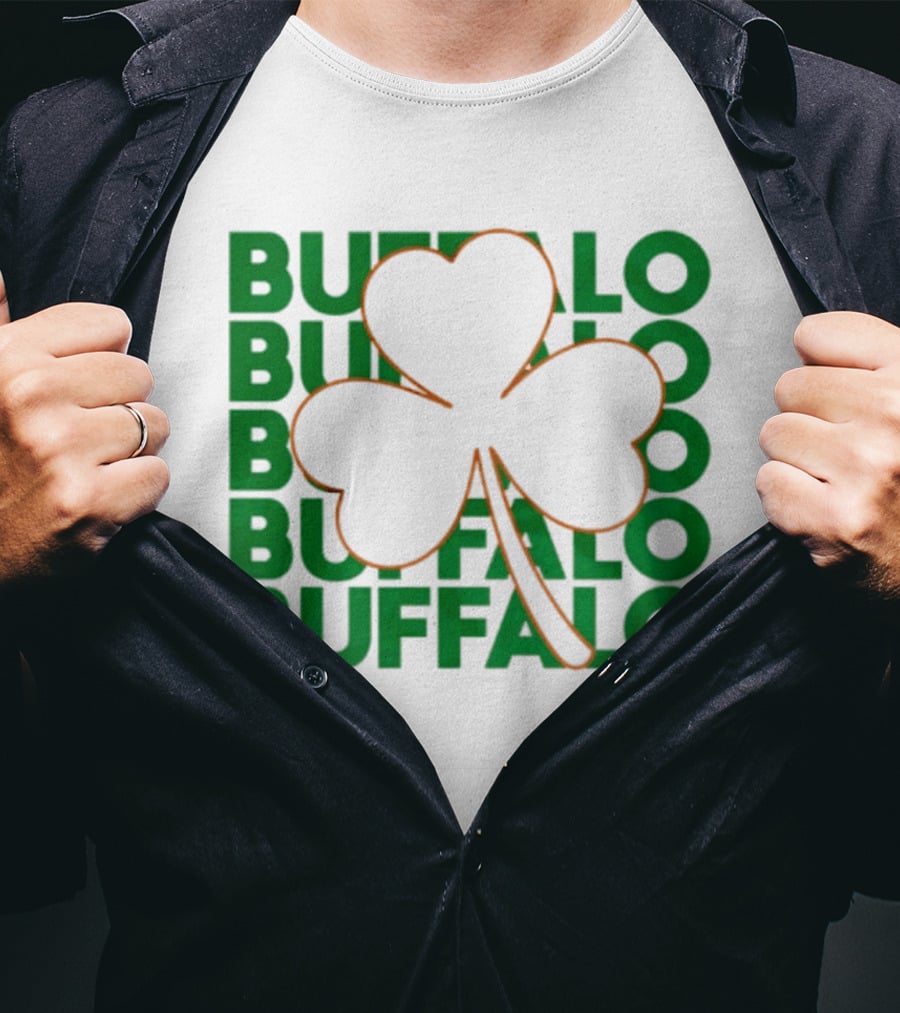 Lucky Buffalo Bills St. Patrick's Day Clover T-Shirt