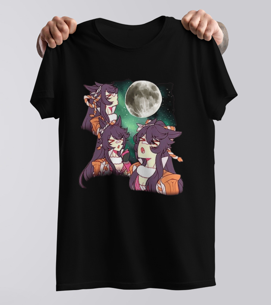 Agnes Tachyon Anime Character Three Wolf Moon Meme T-Shirt