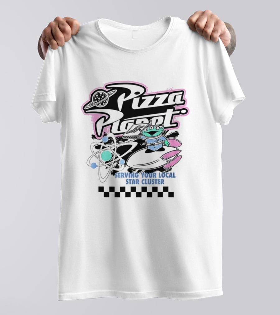 Pizza Planet Toy Story Serving Your Local Star Cluster Alien Spaceship T-Shirt