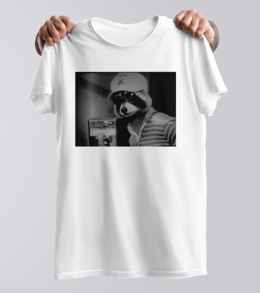 Rascal Plauche Raccoon With Hat And Sunglasses T-Shirt