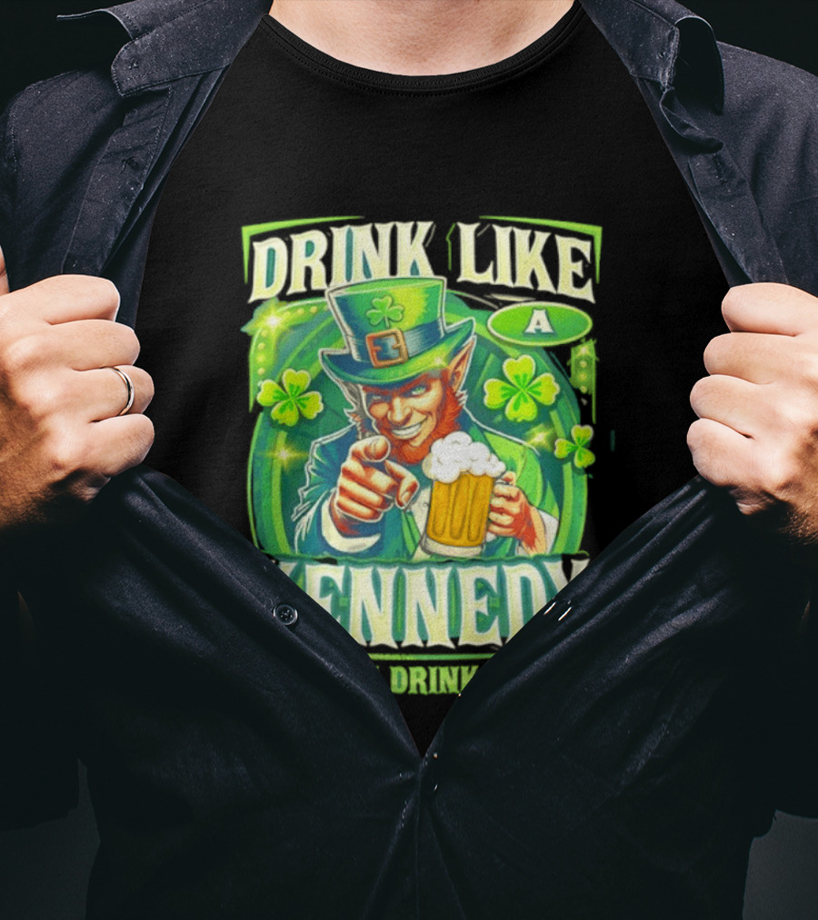 Drink Like A Kennedy Leprechaun St. Patrick's Day T-Shirt