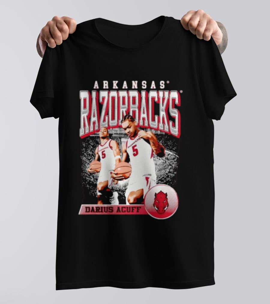 Arkansas Razorbacks Basketball Darius Acuff 5 T-Shirt