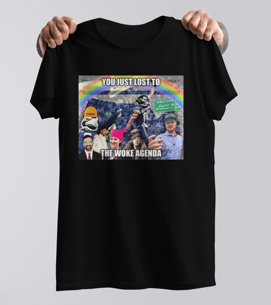 You Just Lost To The Woke Agenda Rainbow Capitol Hill Autonomous Zone Seattle Seahawks T-Shirt