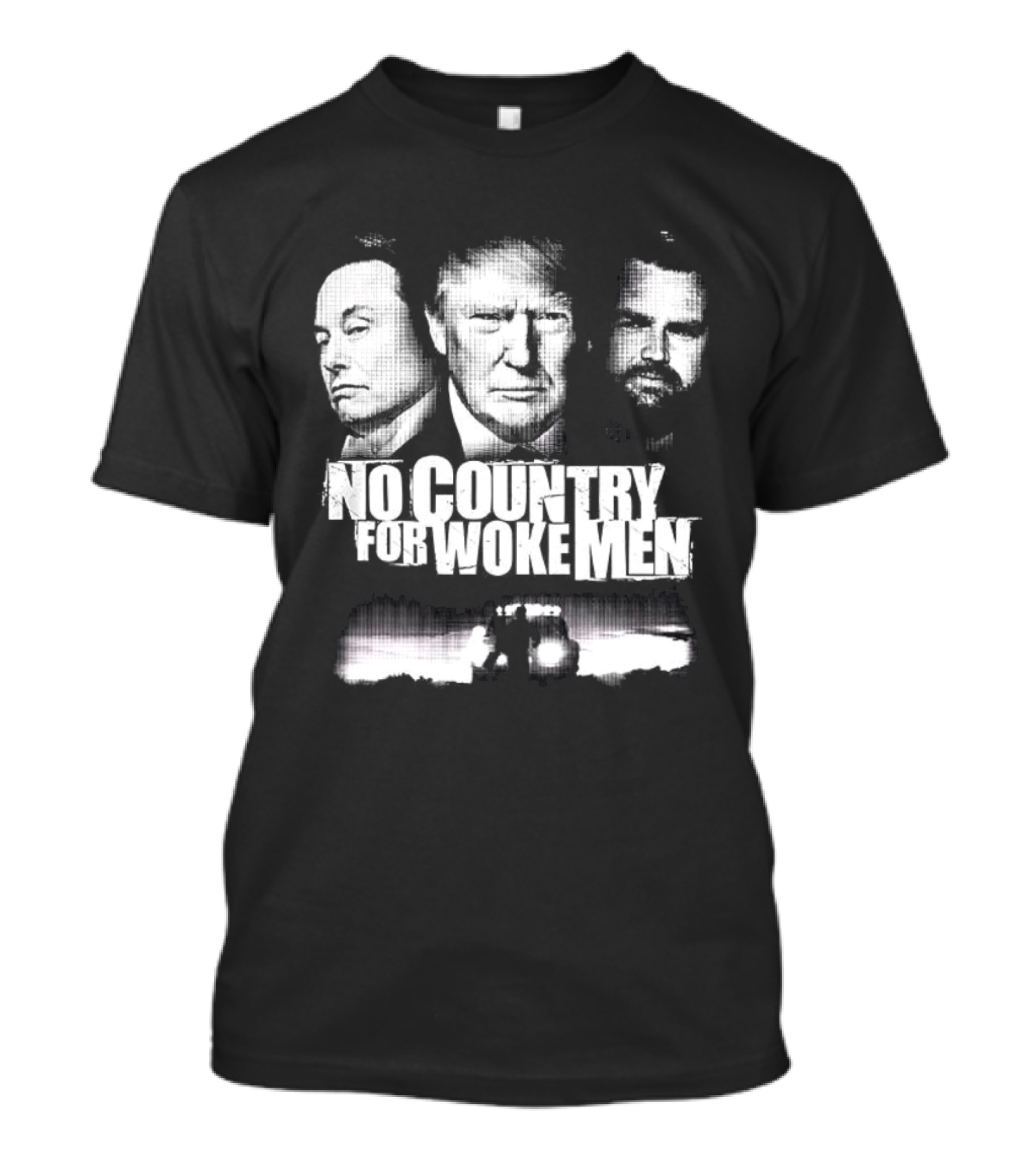 No Country For Woke Men Trump Musk Vance Faces T-Shirt