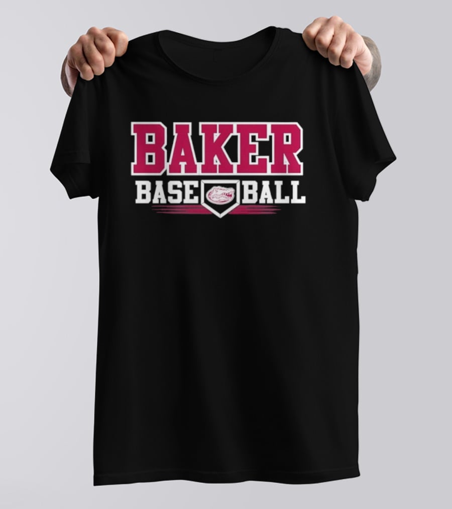 Baker Baseball Gators Home Plate Sports Team T-Shirt