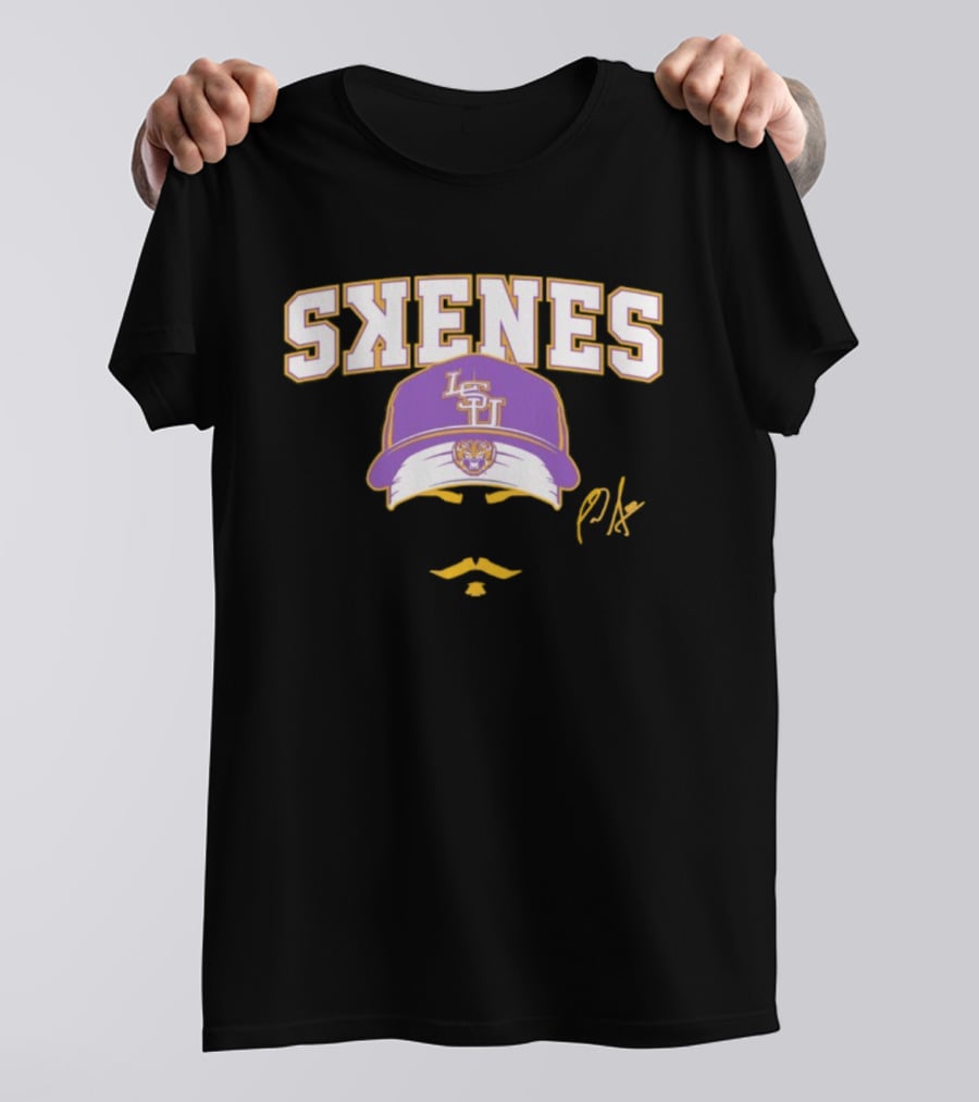 Paul Skenes LSU Tigers Baseball Skenes Stache Pro T-Shirt