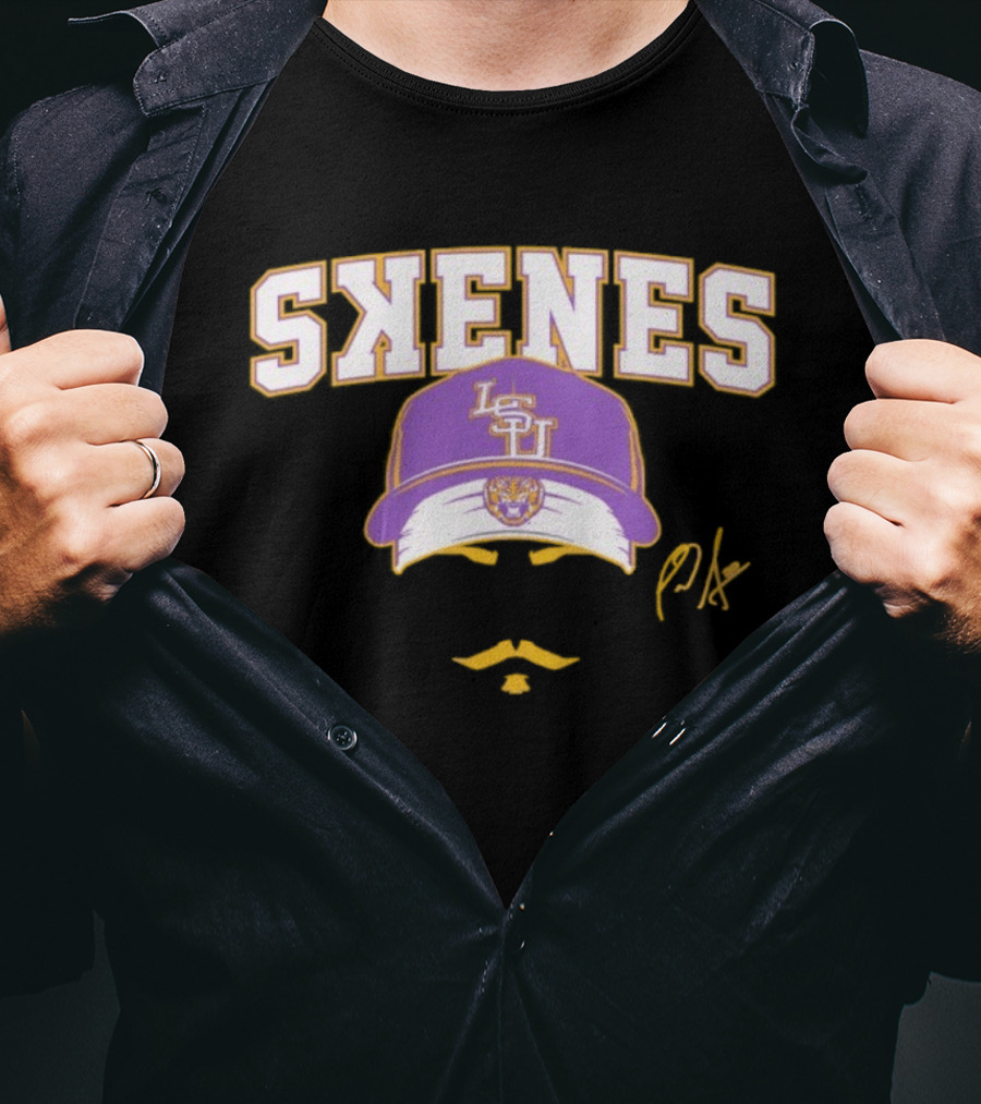 Paul Skenes LSU Tigers Baseball Skenes Stache Pro T-Shirt