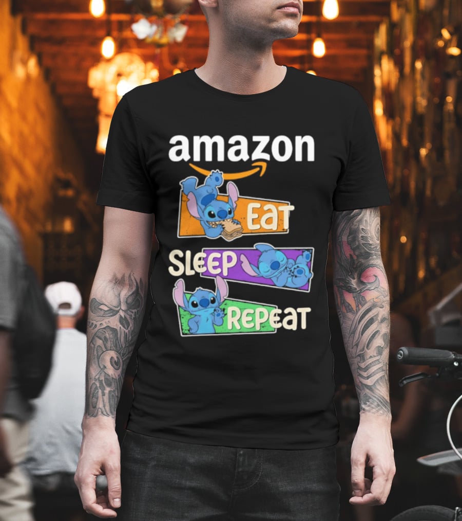Amazon Stitch Eat Sleep Repeat T-Shirt