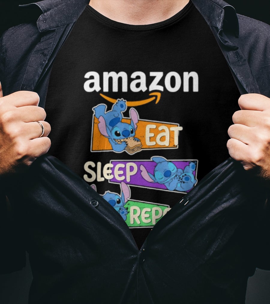 Amazon Stitch Eat Sleep Repeat T-Shirt