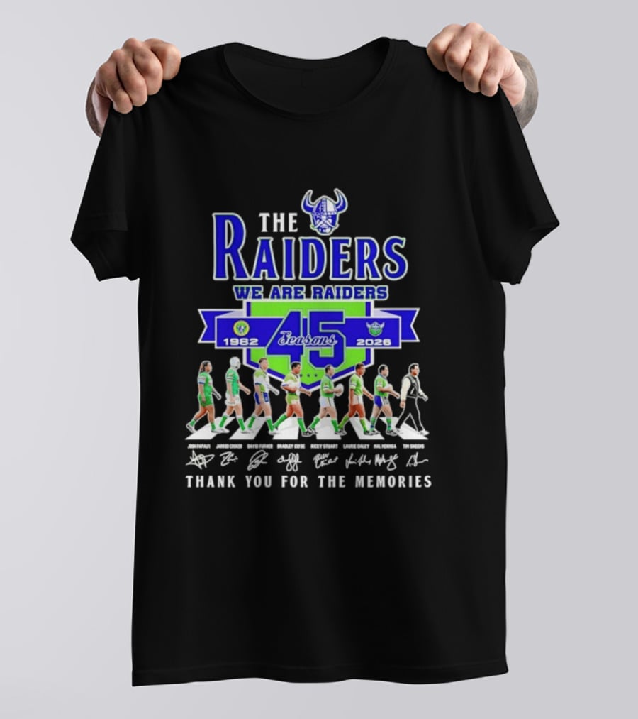 The Raiders We Are Raiders 45 Seasons 1982 2026 Thank You For The Memories T-Shirt