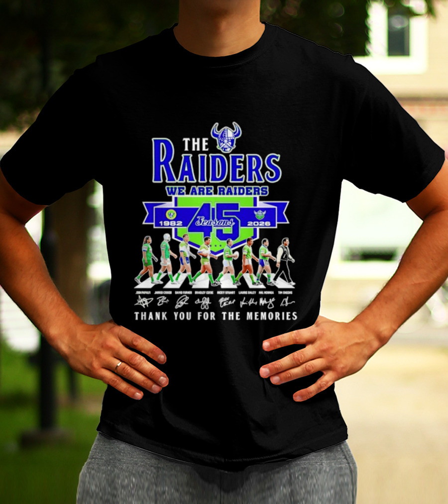 The Raiders We Are Raiders 45 Seasons 1982 2026 Thank You For The Memories T-Shirt