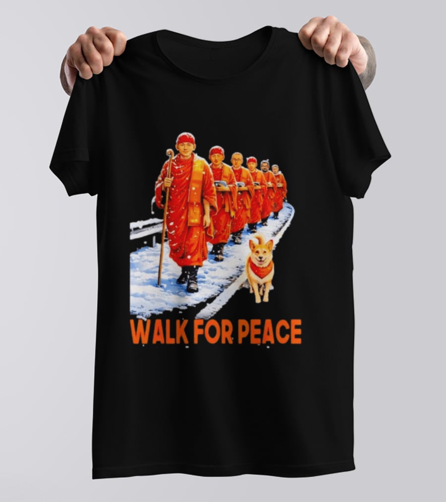 Walk For Peace 2026 Monks And Aloka Dog T-Shirt