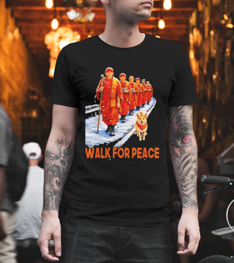 Walk For Peace 2026 Monks And Aloka Dog T-Shirt
