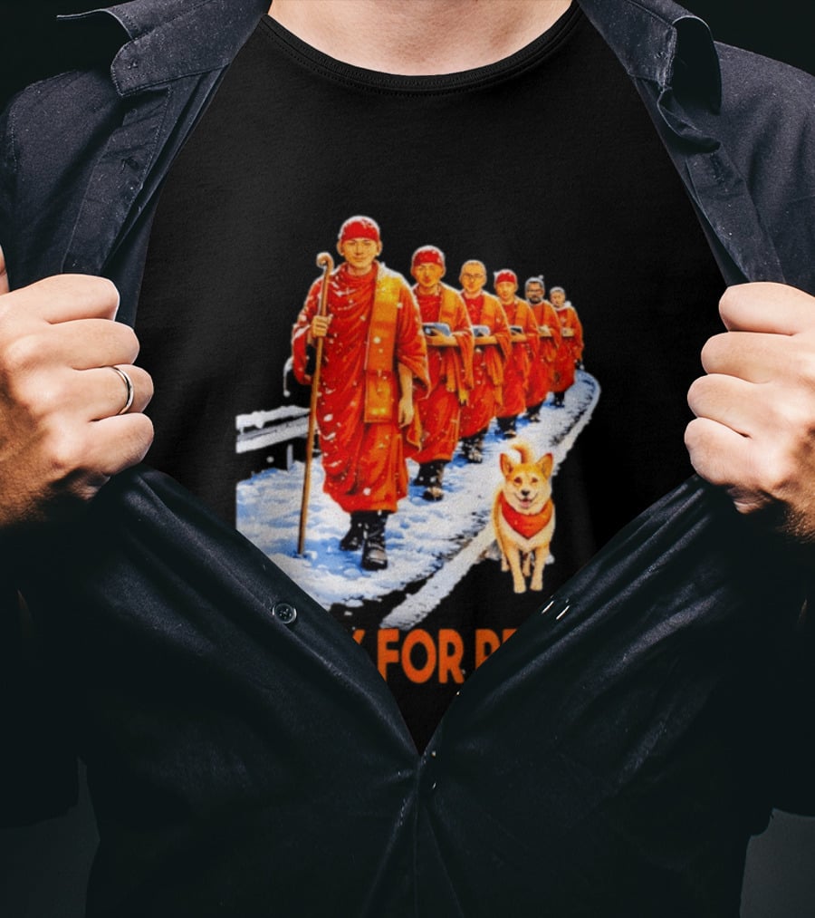 Walk For Peace 2026 Monks And Aloka Dog T-Shirt