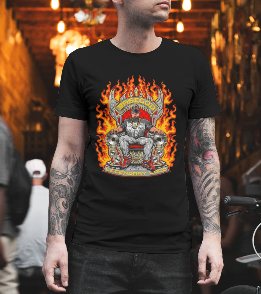 Basegod Legendary Loco Throne Flames Urban Fashion T-Shirt