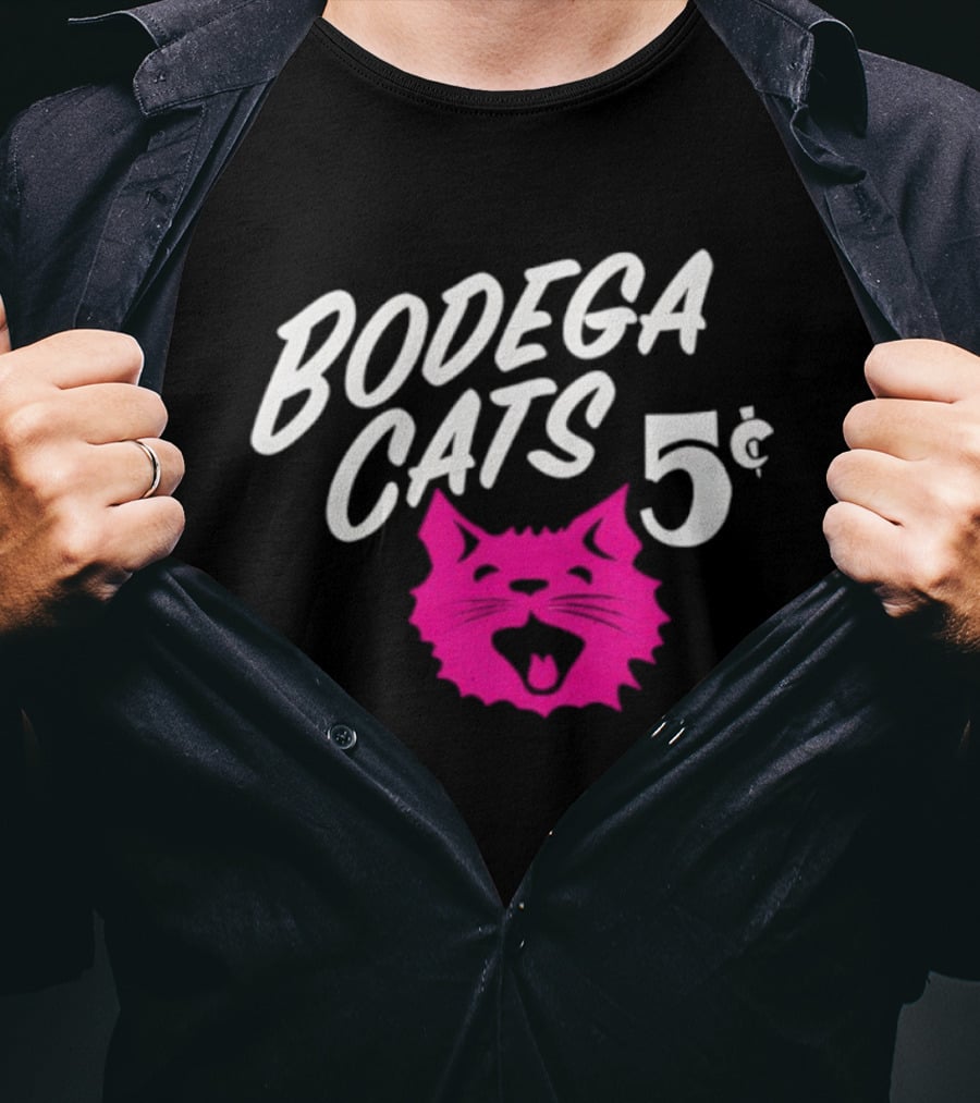 Bodega Cats 5 Cent Pink Cat T-Shirt