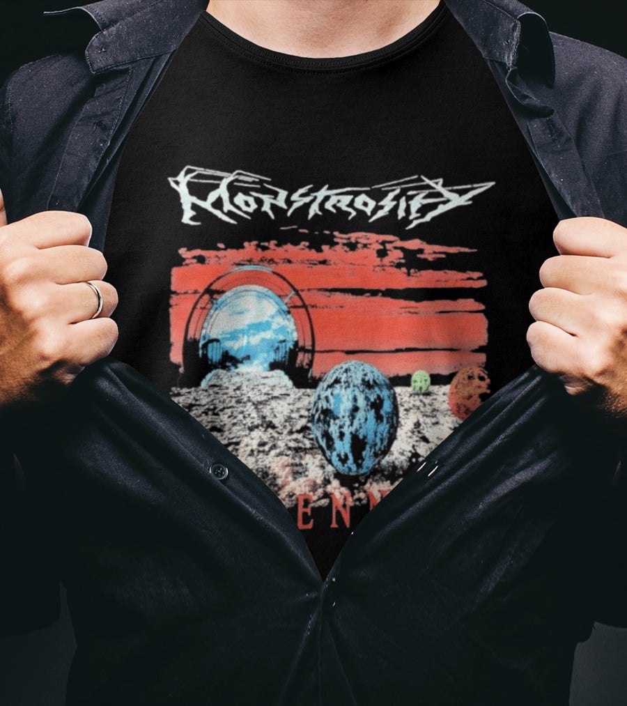 Monstrosity Millennium Sci Fi Landscape Portal And Planets T-Shirt