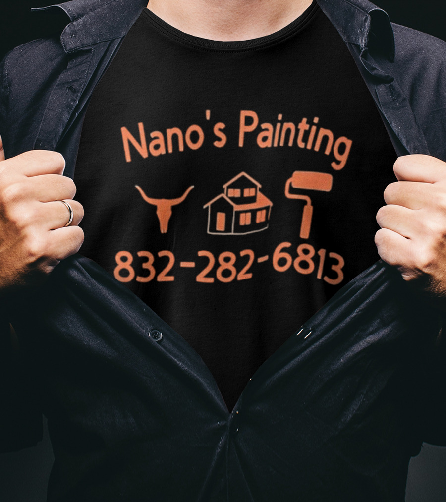Nano's Painting 832 282 6813 Longhorn House Roller T-Shirt