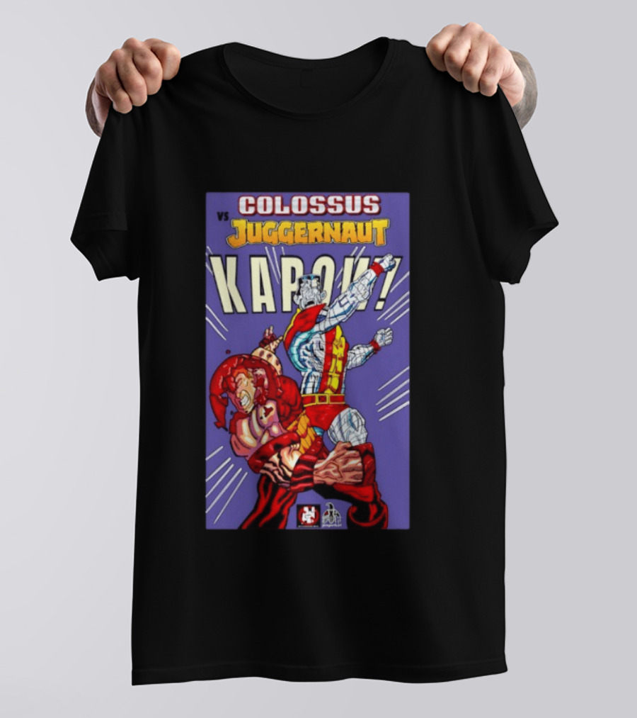 Colossus Vs Juggernaut Kapow Marvel Comics Battle Scene T-Shirt