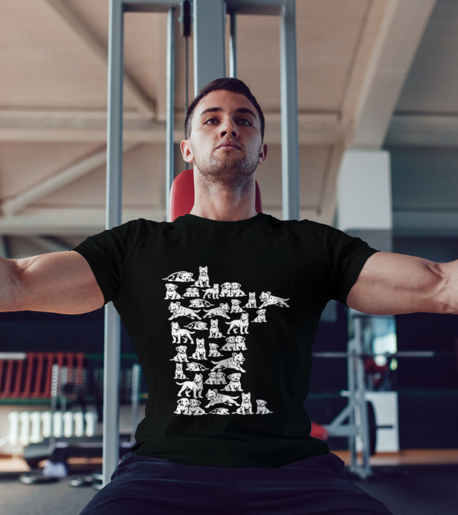 Pit Bull Terrier Silhouettes Minnesota Map T-Shirt