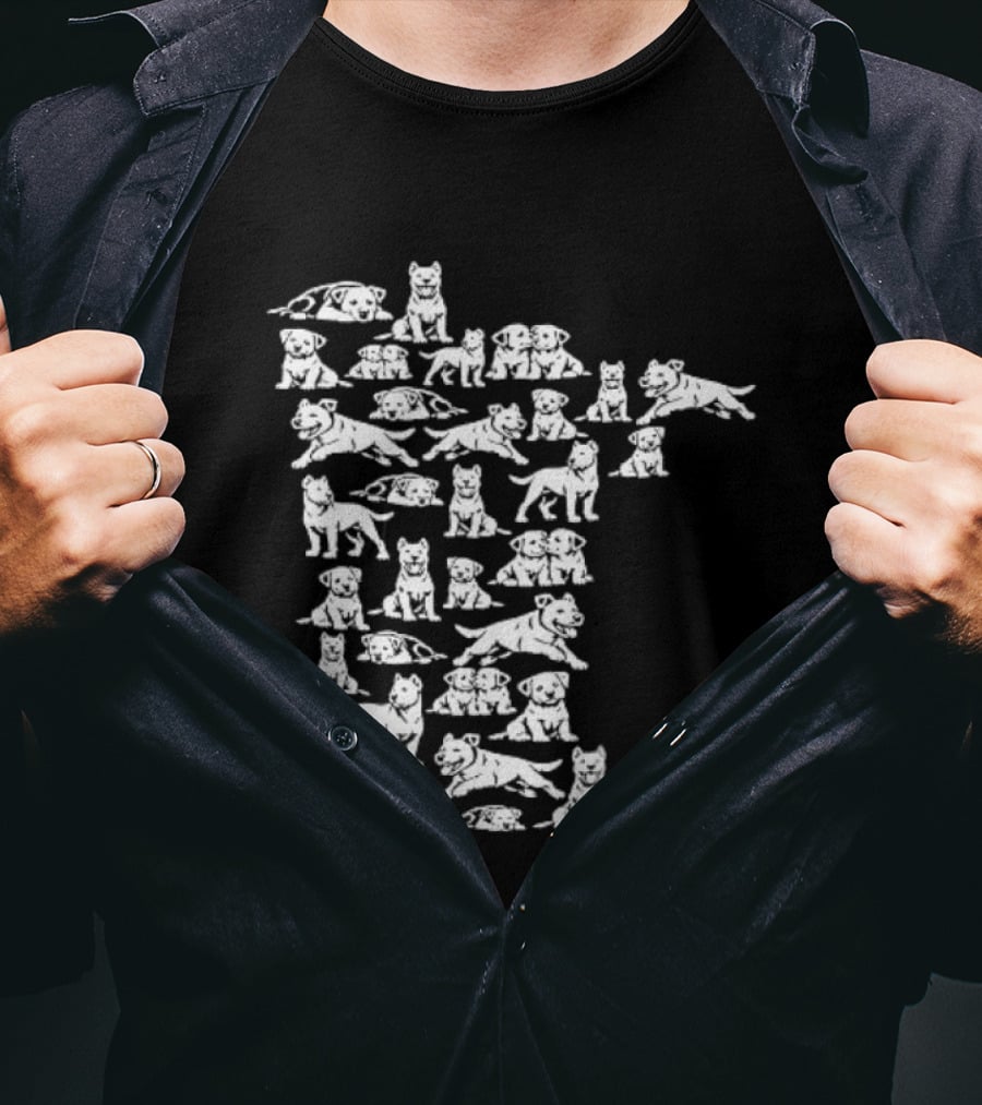 Pit Bull Terrier Silhouettes Minnesota Map T-Shirt