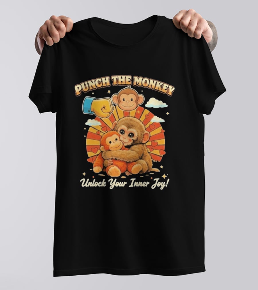 Punch The Monkey Hug Adorable Monkeys Unlock Your Inner Joy Fun T-Shirt