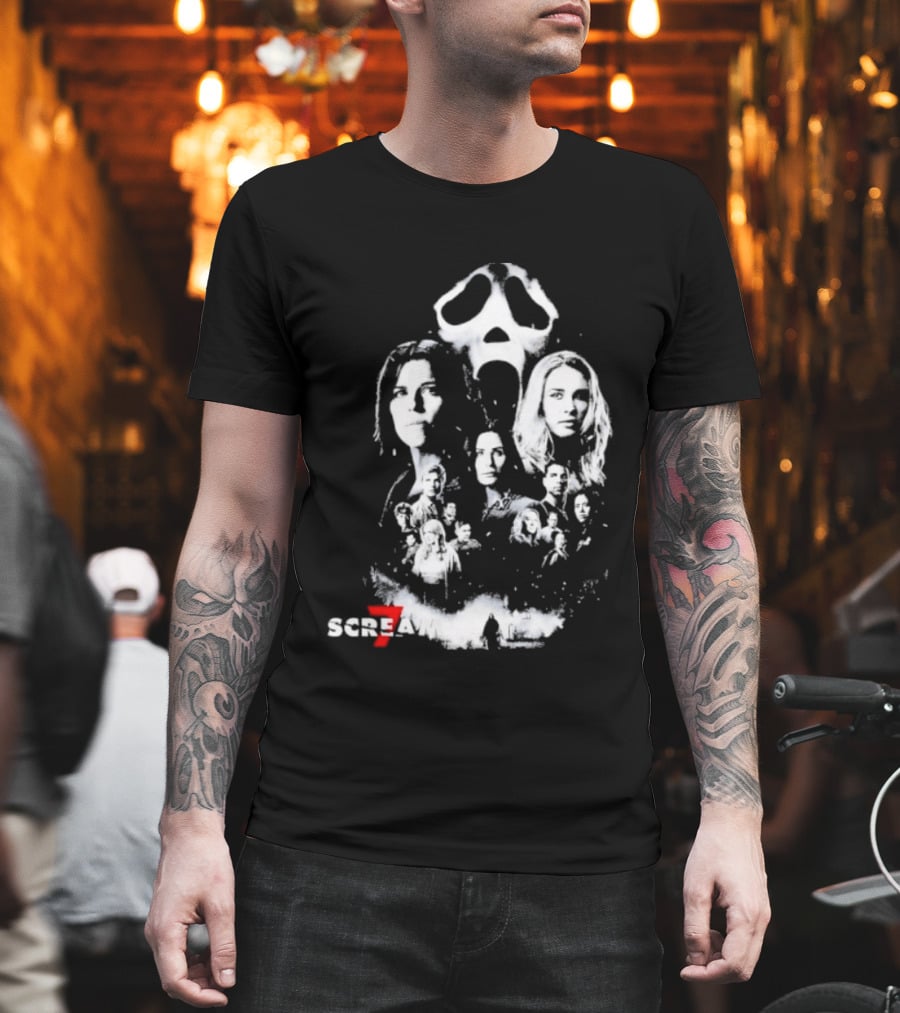 Scream 7 30th Anniversary Kill Tour 2026 Ghostface Mask Collage T-Shirt