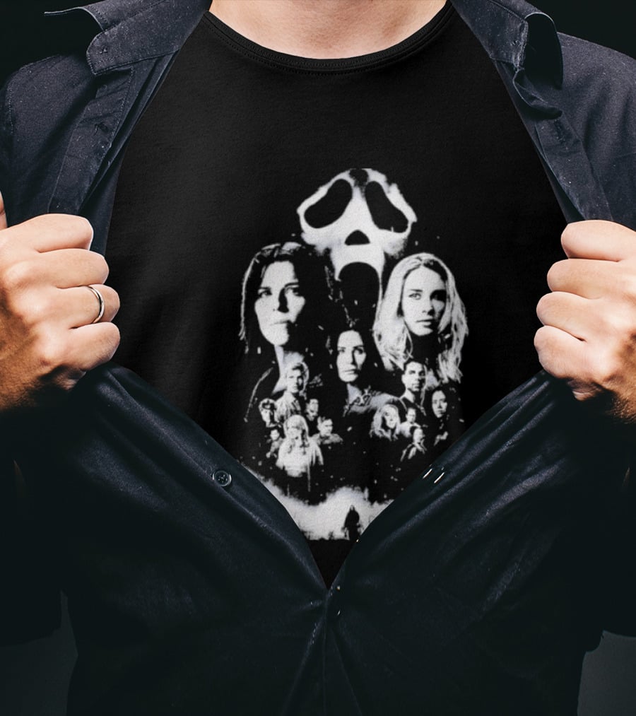 Scream 7 30th Anniversary Kill Tour 2026 Ghostface Mask Collage T-Shirt