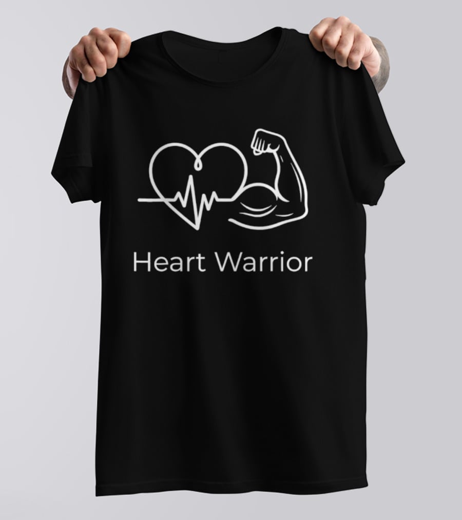 Heart Warrior Heartbeat Strong Arm American Heart Disease Awareness T-Shirt