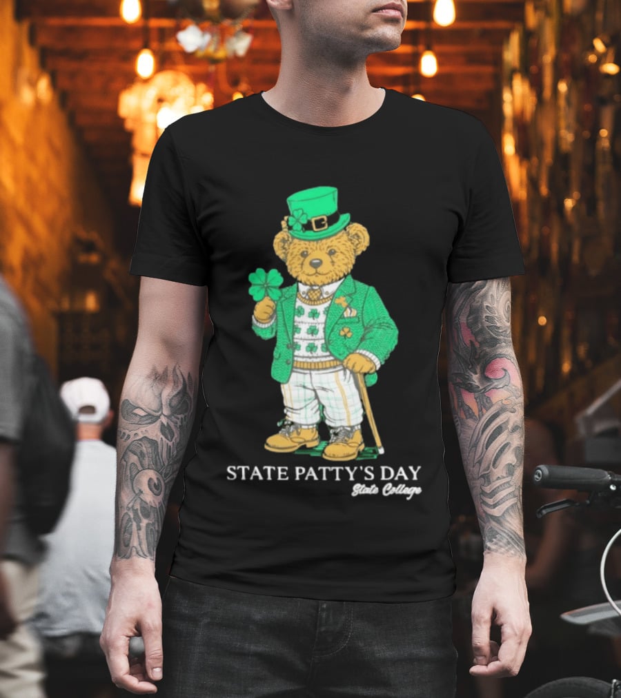 State Patty's Day State College Irish Bear Holiday T-Shirt