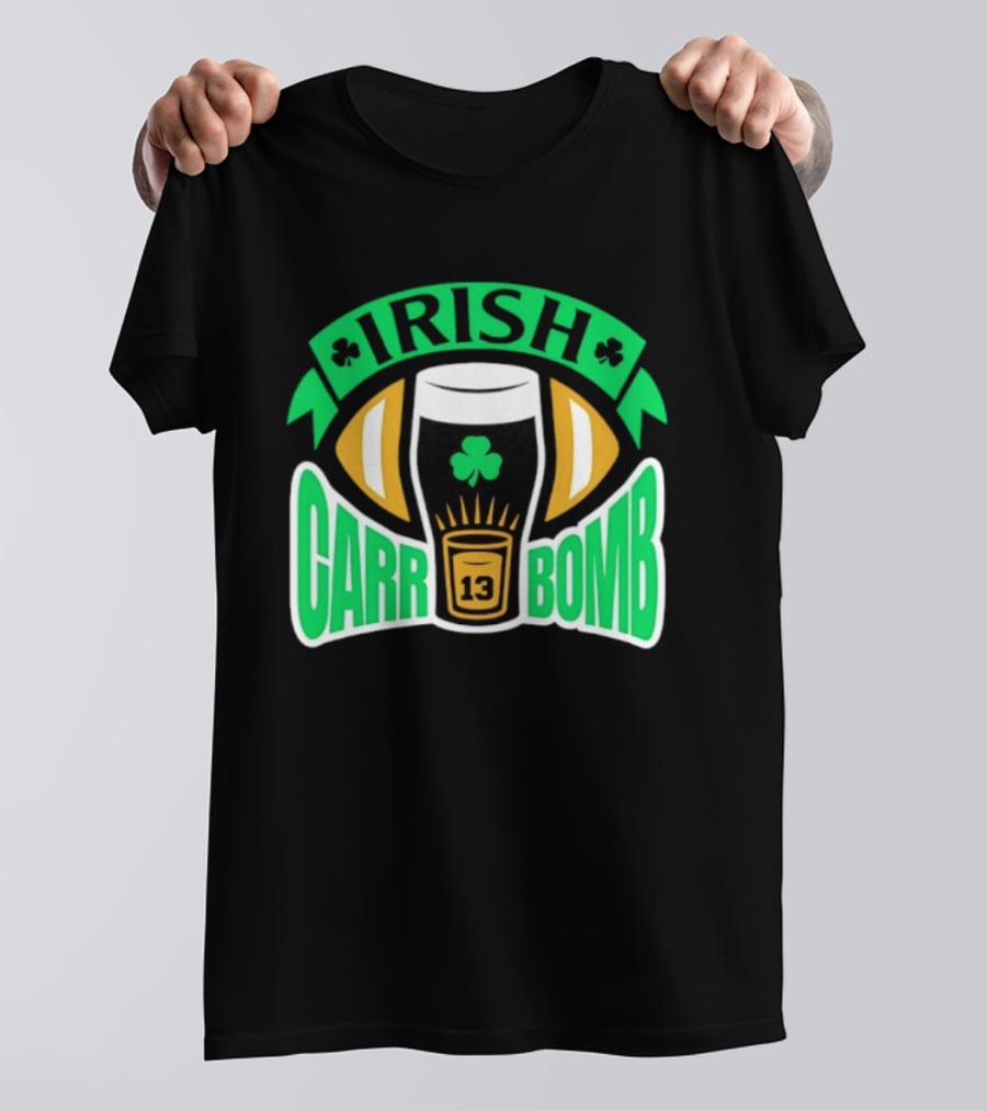 Irish Carr Bomb Football Beer Pint 13 Shamrock Luck T-Shirt
