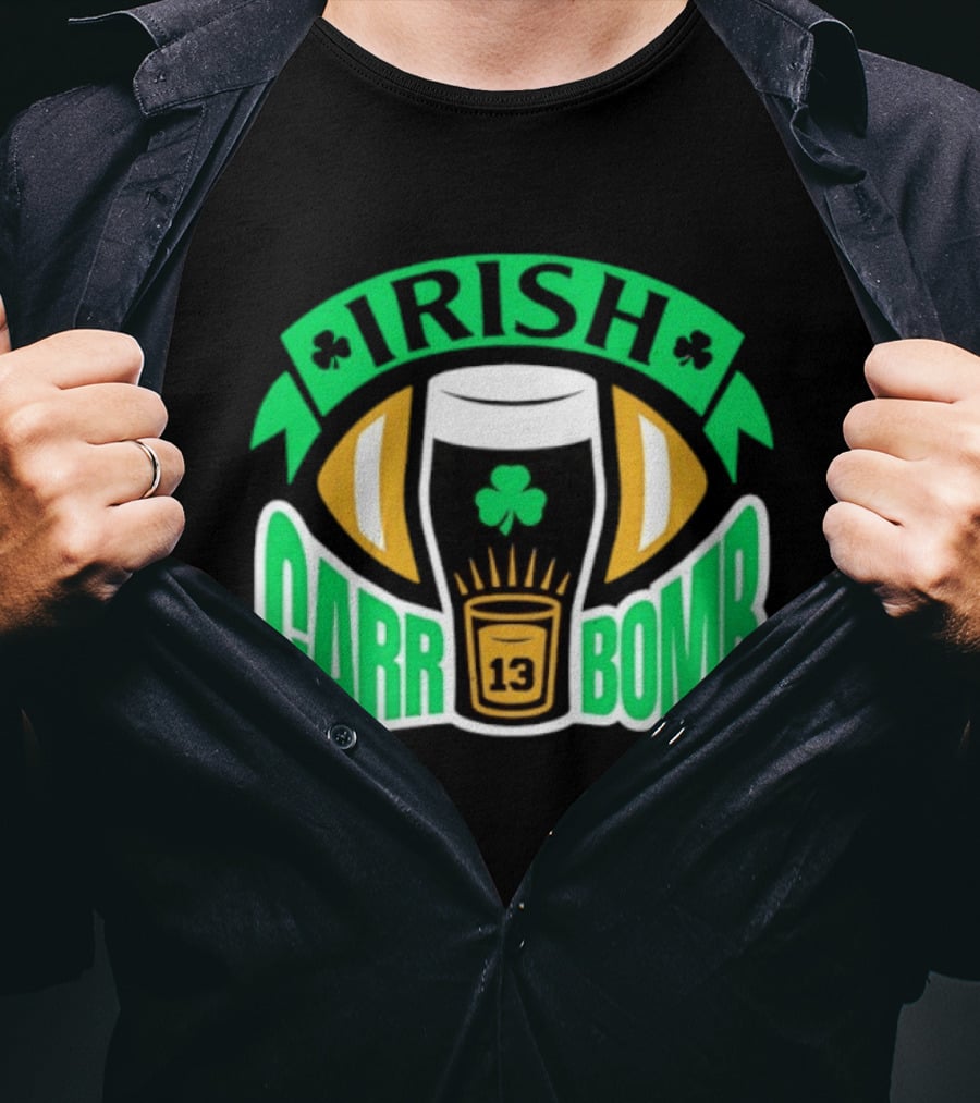 Irish Carr Bomb Football Beer Pint 13 Shamrock Luck T-Shirt