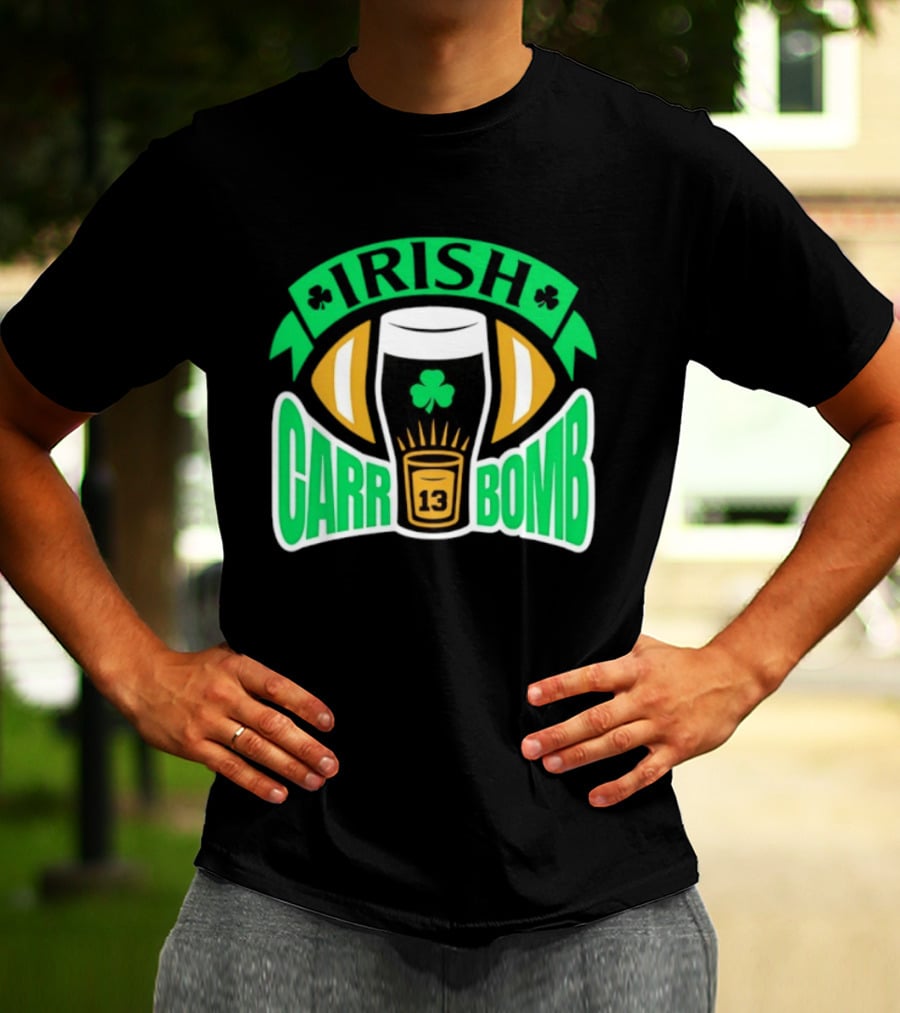 Irish Carr Bomb Football Beer Pint 13 Shamrock Luck T-Shirt